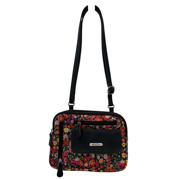 MultiSac Womens Handbag Pick A Poppy Print Zippy Adjustable Crossbody NWT $50 - Picture 1 of 9